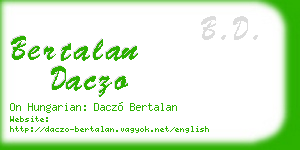 bertalan daczo business card