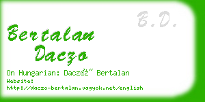 bertalan daczo business card